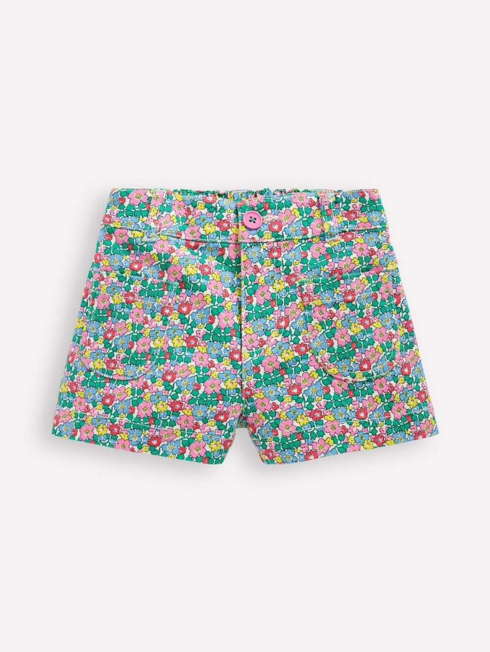 NEW Mini Boden Patch Pocket Shorts Multi Flowerbed